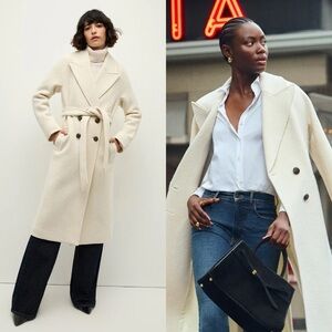 VERONICA BEARD Della Wool Dickey Coat in Ivory XS